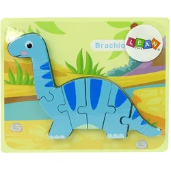 Holzpuzzle Dinosaurier Brachiosaurus Blau