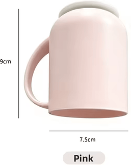Inspire Curations Magnetic Inverted Mouthwash Cup With Toothbrush Rack pink