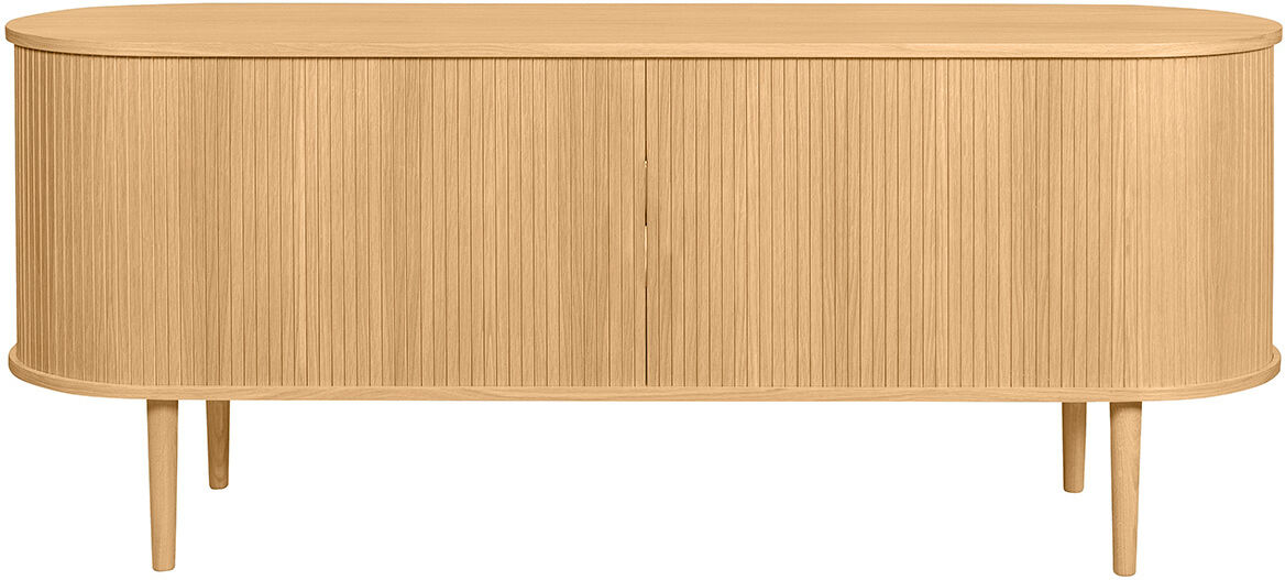 Miliboo Sideboard mit Schiebetüren aus Eichenfurnier und massiver Eiche B 160 cm EPIC