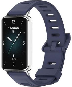 Everyday Crate MIJOBS Honor Band 10 Watch Band Breathable TPU Watch Strap For Honor Band 10 9 Adjustable Replacement Band midnight Blue Silver