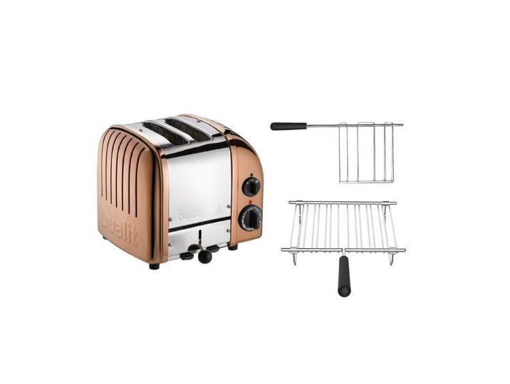 Dualit Toaster Dualit Paket 2, 2er Toaster mit Sandwichzange und Brötchenaufsatz