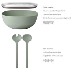 Mepal SILUETA Servierschale mit Deckel & Salatbesteck 5000 ml - Variante