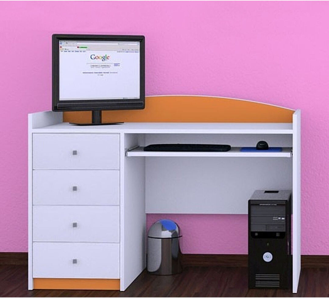 Isabelle & Max Thelonius 125cm Computer Desk Orange 85cm H X 125cm W X 60cm D