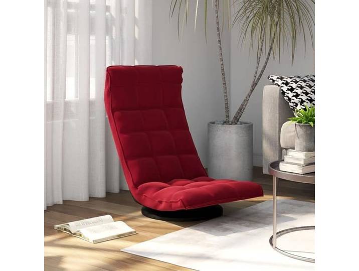 Bonne qualité - Chaise de sol pivotante Rouge bordeaux Velours 60x54x34 cm DECO M1661068