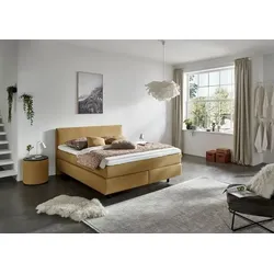Oschmann Boxspringbett Lugo 3 Sterne 180 x 200 cm Stoff Gelb Curry