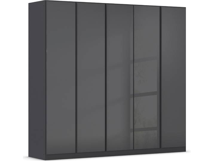 Drehtürenschrank RAUCH Monostar , grau (graumetallic, glas basalt), B:226cm H:210cm T:54cm, Holzwerkstoff, Schränke, Drehtürenschrank, mit Glasfront sowie umfangreicher Innenausstattung
