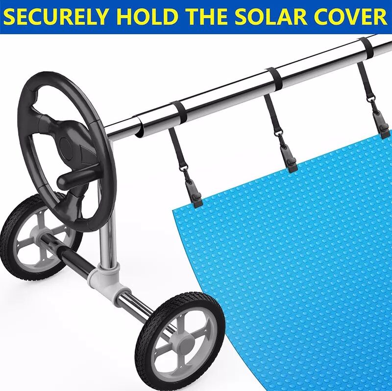 INF Kit de fixation de bobine de couverture solaire de piscine avec sangles Paquet de 8