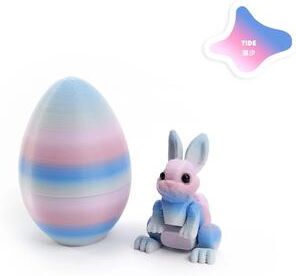 Uplift Picks Easter Rabbit Ornament 3D Printed Bunny Decor Egg Desktop Figurine u