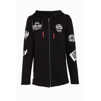 Sweatjacke CIPO & BAXX "Sweatjacke", Herren, Gr. S, schwarz, 100% Baumwolle, unifarben, Basic, regular fit normal, Sweatjacken Sweatjacke, mit coolen Stickereien, CL-240