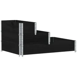 Helloshop26 - Hochbeet für Pflanzen Blumen Terrasse Garten 3 Ebenen 120 x 80 cm massives schwarzes Kiefernholz 02_0039888