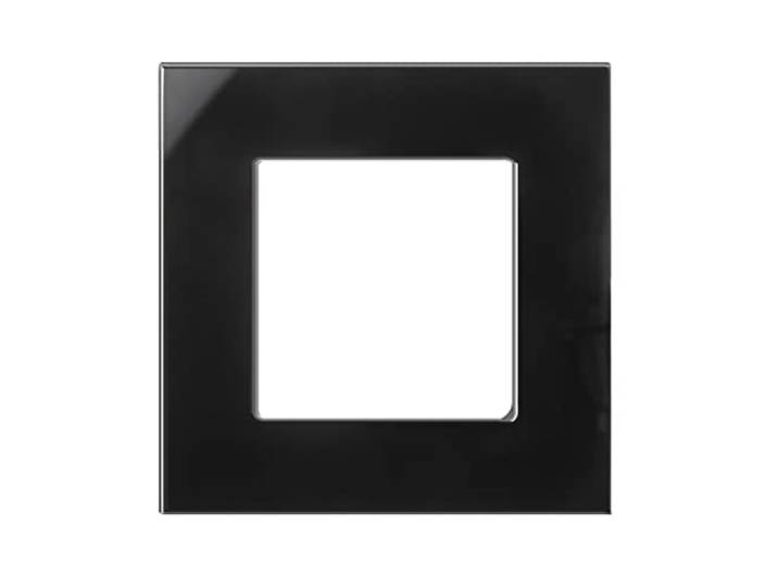 Maclean MCE730B Glasrahmen Panel 86x86mm für Steckdose Modulare Wandsteckdose Unterputzdose Wanddose Einbaudose Unterputz Montage (Glasrahmen für Steckdose\, Schwarz)