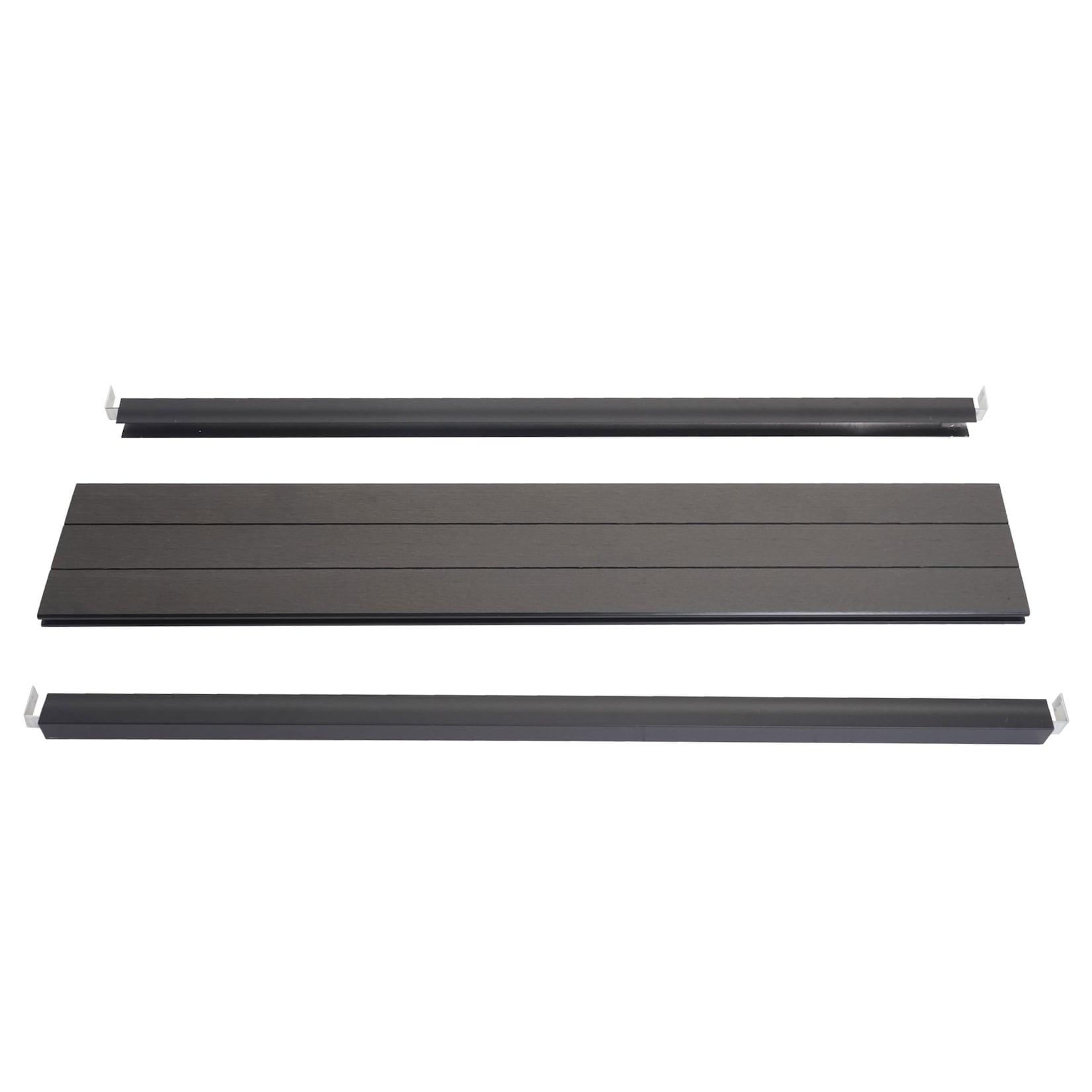Abschluss-Set für WPC-Sichtschutz Savoie, Abschlussprofil Windschutz, WPC-Pfosten ~ 90cm, anthrazit