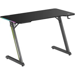 KIMEX - Gaming-Schreibtisch mit RGB-Beleuchtung, Schwarz