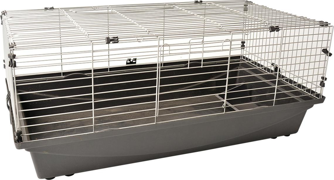 Duvo+ Konijnenkooi Rabbit 100 Eco voor konijnen en cavia’s Grijs