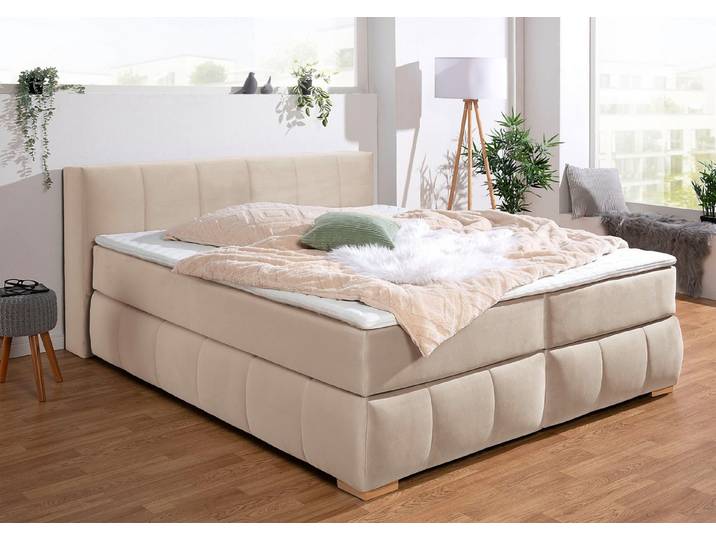Home affaire Boxspringbett Chelles, inkl. Kaltschaumtopper, in 5 Breiten und 3 Matratzenarten