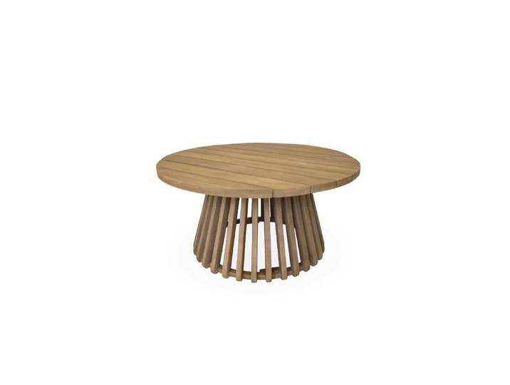 sweeek - Table basse de jardin ronde bois d'acacia Ø80cm OVIEDO TABLE BASSE
