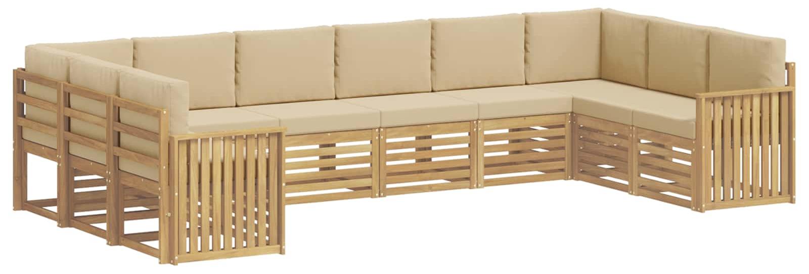 Garnitur aus 10 Outdoor-Sofas, Farbe Beige, Material: Polyester
