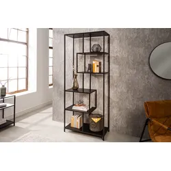 riess-ambiente Bücherregal SLIM LINE - Industrial 185cm Esche schwarz sechs Regalböden pflegeleicht