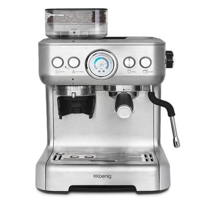 H.Koenig Espressomaschine mit Mahlwerk EXPRO980, Körnungsbehälter, 15 Mahlgrößen, italienische Pumpe, 1 or 2 Tassen