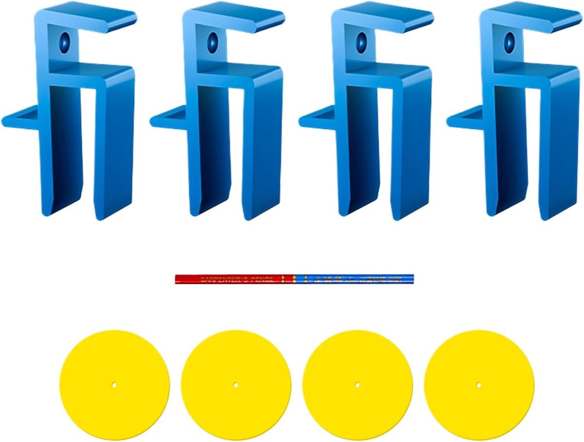 Kast Planken Clips - Verbindingsklemmen voor Meubelmontage - 4 stuks - Blauw