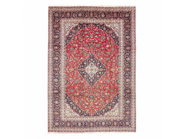 Tapis D'Orient 255 X 364 Cm\, Oriental\, Noué À La Main En Laine\, Rouge\, Beige Et Bleu\, Authenticité Artisanale