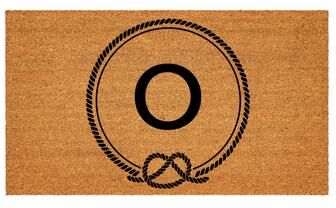 Evergreen "Coastal Coir Mat Nautical Monogram 28""x16"""