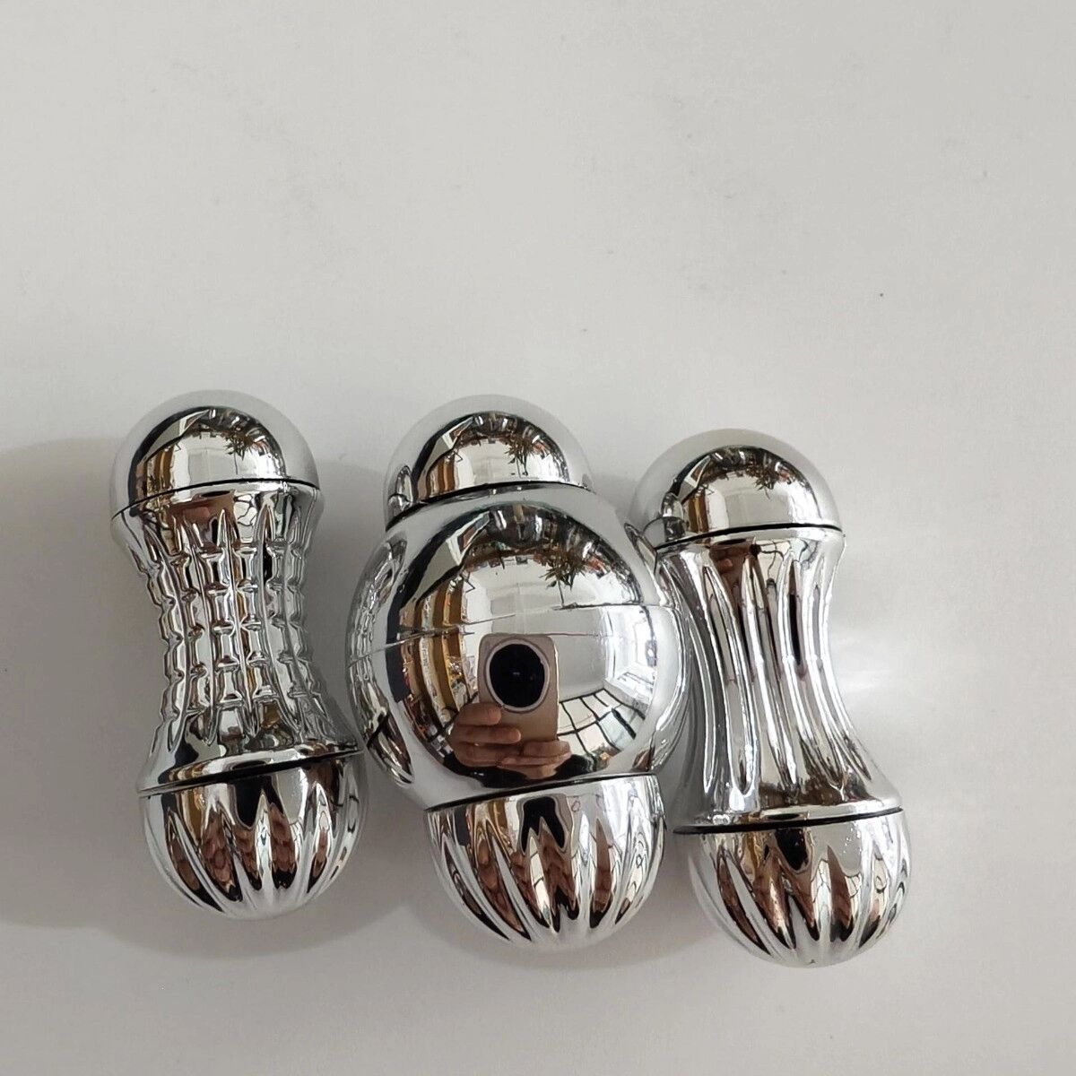 INF Edelstahl Erdnuss-Fingerroller – Silber Handlicher Finger- und Schulter-Massagehelfer