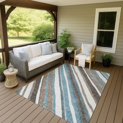 Addison Rugs Machine Washable Indoor/ Outdoor Stripe Angles Chantille Rug