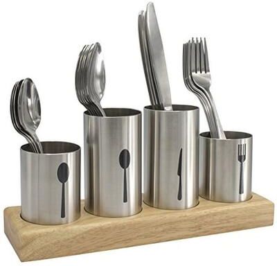 Sorbus Stainless Steel Flatware Organizer Caddy with Base