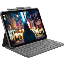 Logitech Slim Folio, KeyboardDock für iPad 10 2022, grau, FR