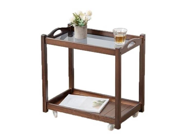 Beweglicher Teetisch, multifunktionaler Beistelltischwagen aus Holz Geeignet for die Aufbewahrung von Gegenständen im Wohnzimmer, Schlafzimmer und Arbeitszimmer couchtisch