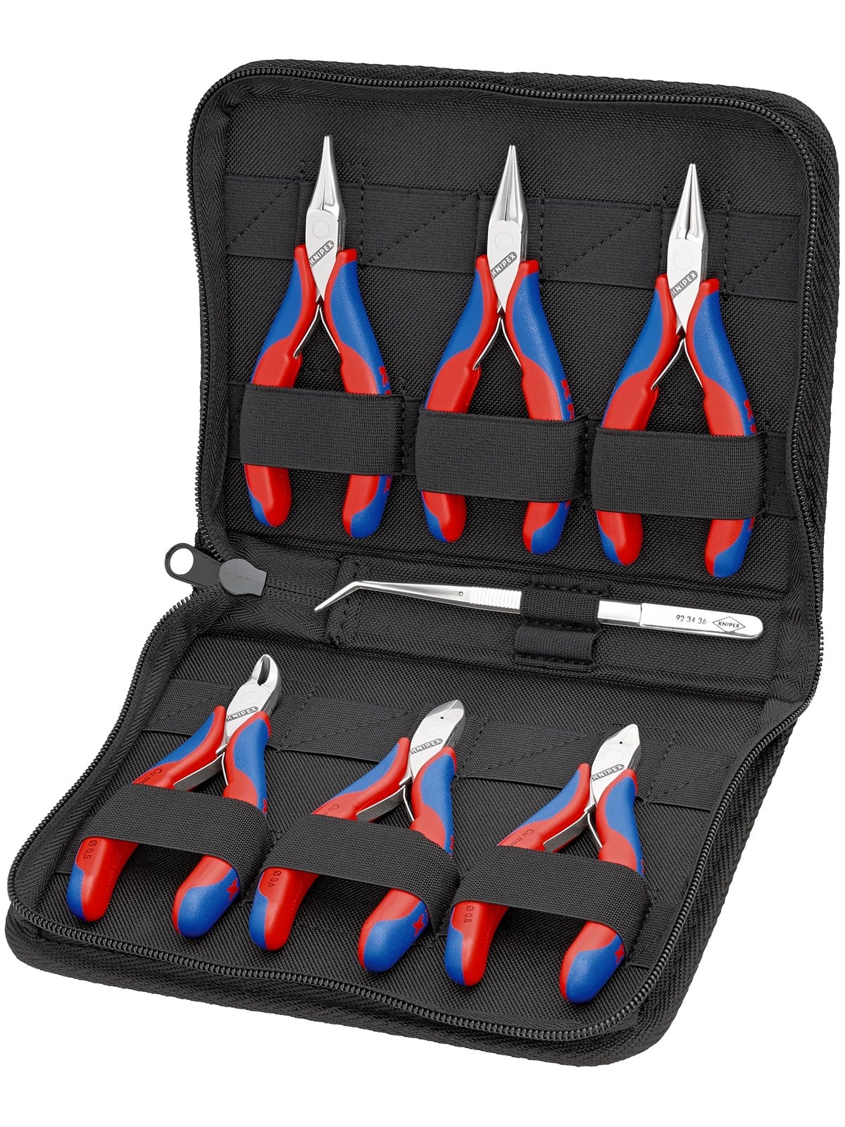 KNIPEX Elektronikzangen-Sets, mit Werkzeugen für Arbeiten an elektronischen Bauteilen