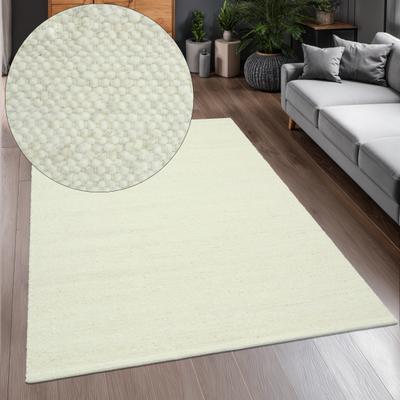 Teppich OTTO HOME "Naddia, Webstruktur, Naturtöne", weiß, B:200cm H:9mm L:300cm, Baumwolle, Kunstfaser, Wolle, Teppiche, Teppich, Zeitloses Design, meliert, Wohnzimmer, Schlafzimmer, Esszimmer