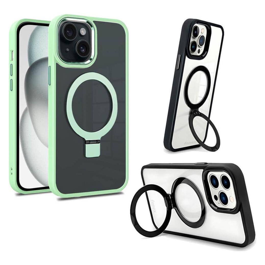 Fongex iPhone 15 Plus - Fonex Kickstand Hülle mit Magnet grün (Apple iPhone 15 Plus) (MAGS1642GR)