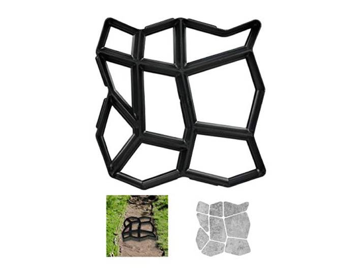 Relaxdays Moule de plâtre\, 9 Chambres\, pavés\, pour Jardin\, Moule pour béton\, Noir HlP 4x42x42 cm
