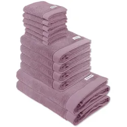 TOM TAILOR Handtuch Set, 12-tlg. - Color Bath, 2x Duschtuch, 4x Handtuch, 6x Gästetuch Mauve / Set