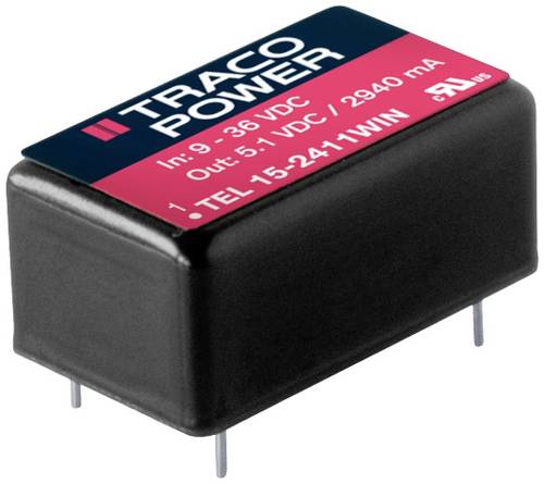 TracoPower TEL 15-2411WIN DC/DC-Wandler 5.1 V/DC 2.9A 15W