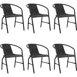 vidaXL Gartenstühle 6 Stk. Rattan-Optik Kunststoff und Stahl 110 kg