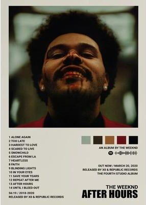 Uplifted Finds The Weeknd Starboy Music Album Poster   Hip Hop Icon Canvas Wall Art dm8 8 30 X 42 Cm Unframed