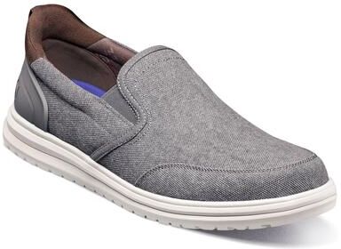 Nunn Bush Brew City Canvas EZ Hands Free Moc Toe Slip On - Mens 8.5 Grey Slip On Medium