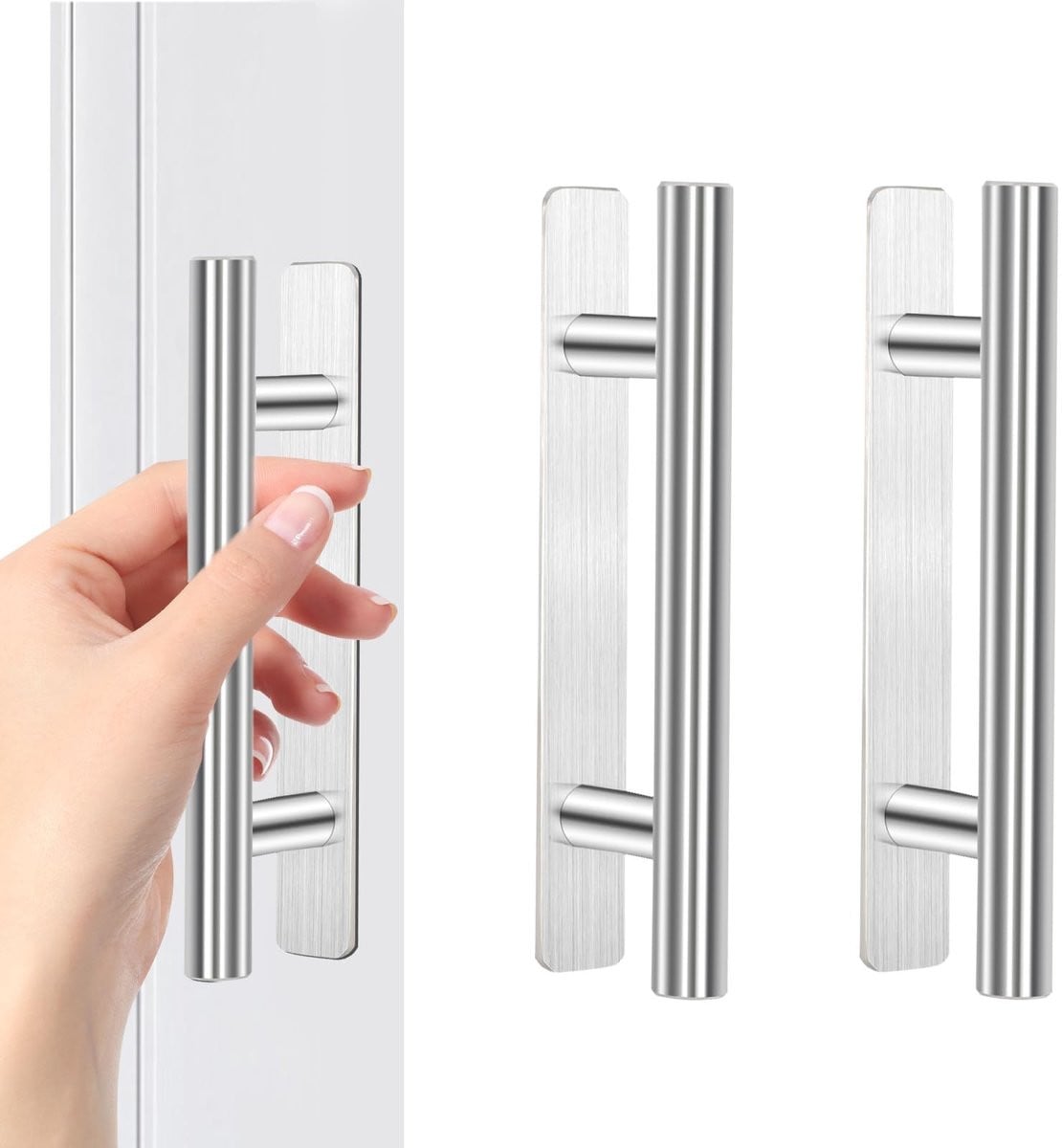 Dailygoods Meubelhandgrepen Aluminium en Birch Hout - Zilver - 2 Stuks