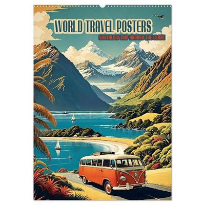 World Travel Posters - Nostalgic Trip Around the Globe (Wall Calendar 2027 DIN A2 portrait), CALVENDO 12 Month Wall Calendar
