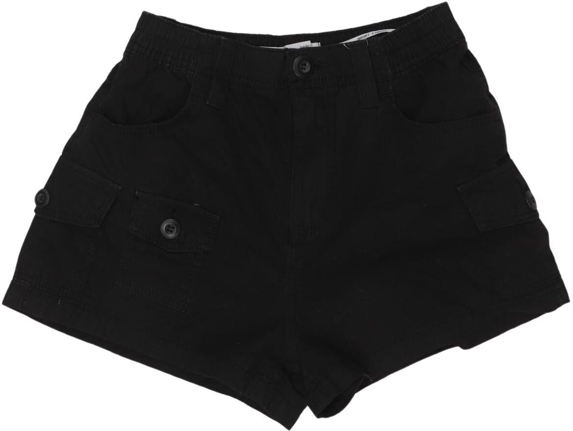 bershka Damen Shorts, Schwarz, Gr. XS, Baumwolle - Second Hand