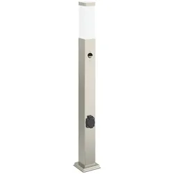 vidaXL Pollerleuchte mit Sensor&Steckdose 80 cm Edelstahl IP44