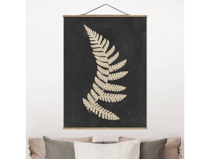 Tableau déco Empreinte fougère IV Tissu Noir 100 x 134cm