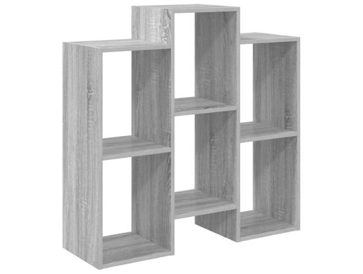 KPOTUERTU Sideboard Sonoma-Grau 90 x 30 x 90 cm Holzwerkstoff Freistehend, integrierte Regale, viel Stauraum, Holzwerkstoff, Wohnzimmer, Bücher, Deko, moderner Look