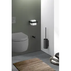 Linea Toilettenpapierhalter eckig Schwarz