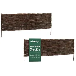 Relaxdays Beeteinfassung Weide im Set Braun