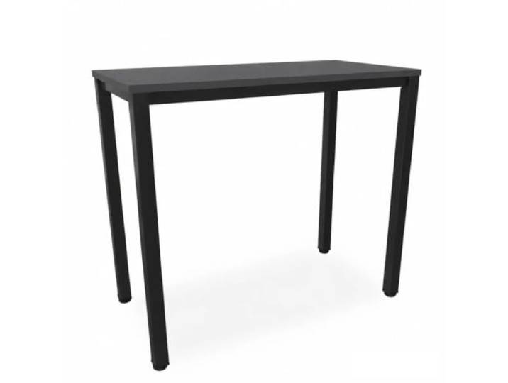 EIGENTLICH Stehtisch Gestell Schwarz, H112,5 cm (Anthrazit, 120x60 cm) Büro Besprechungs-Stehtisch quadratische Beine Stahlrohr, Meetingtisch Bartisch aus eigener Fertigung für Privat und Gewerbe