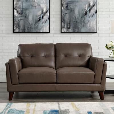 Hydeline USA Hydeline Huntington Top Grain Leather Loveseat with Memory Foam and Springs